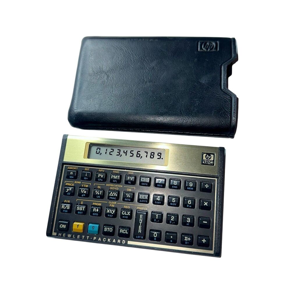 Vintage HP-12C Financial/Business Calculator Gold Trim Hewlett-Packard USA